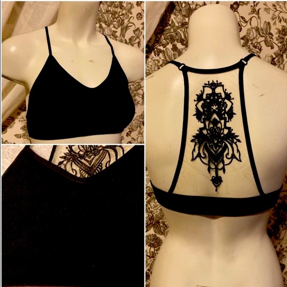 Other - Last one! XL Mesh tattoo ribbed bralette